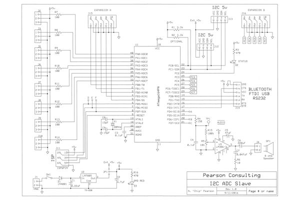 I2C ADC Serial Audio Schematic